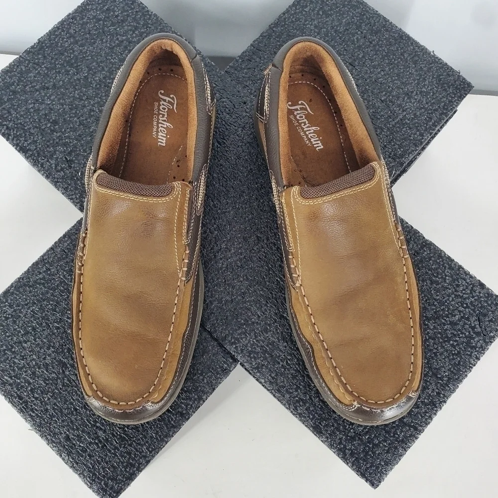 Florsheim Lakeside Slip on Brown Leather Boat Shoes Mens Size 10.5 M